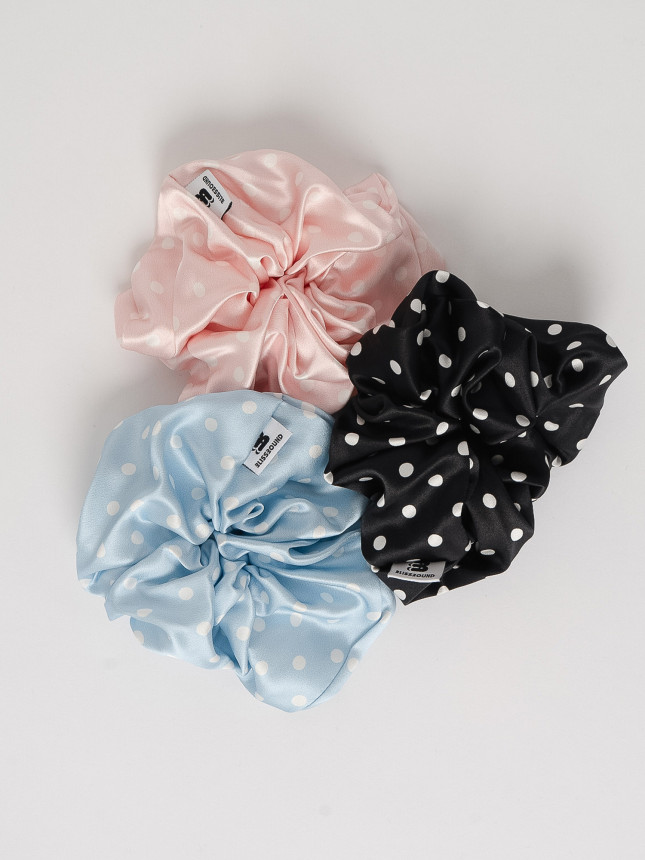 Silk Large Scrunchie POLKA