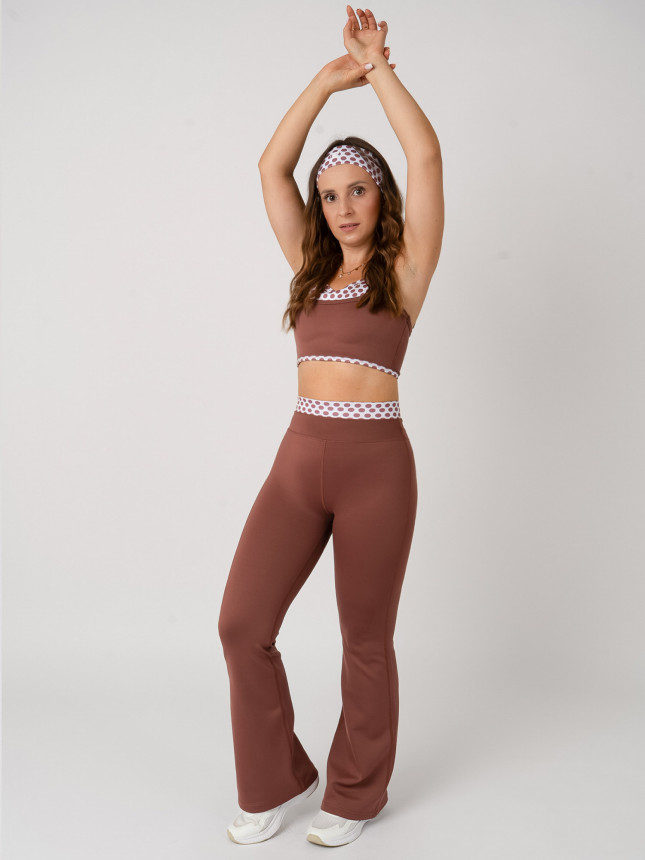 Sports Set Top + Flare Leggins POLKA