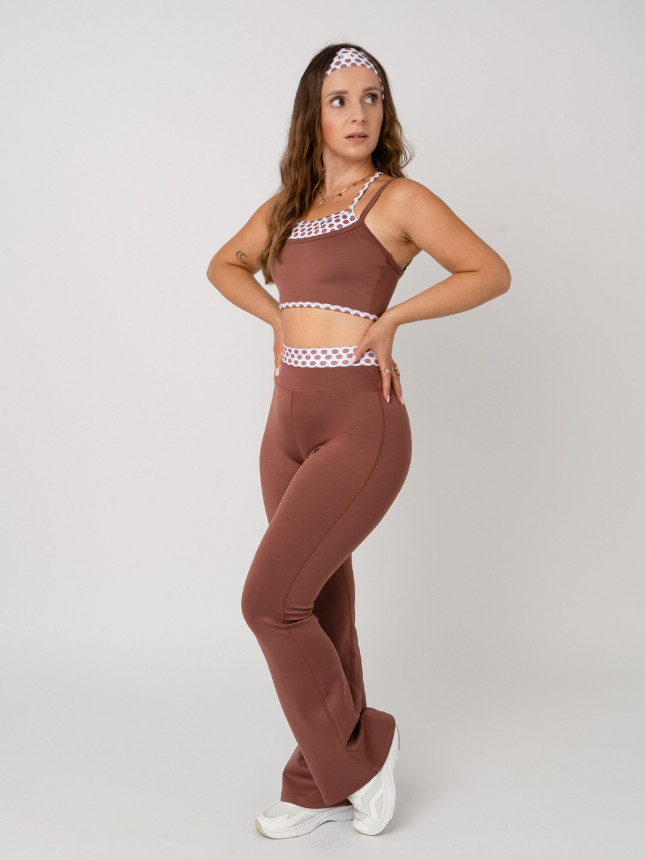 Sports Set Top + Flare Leggins POLKA