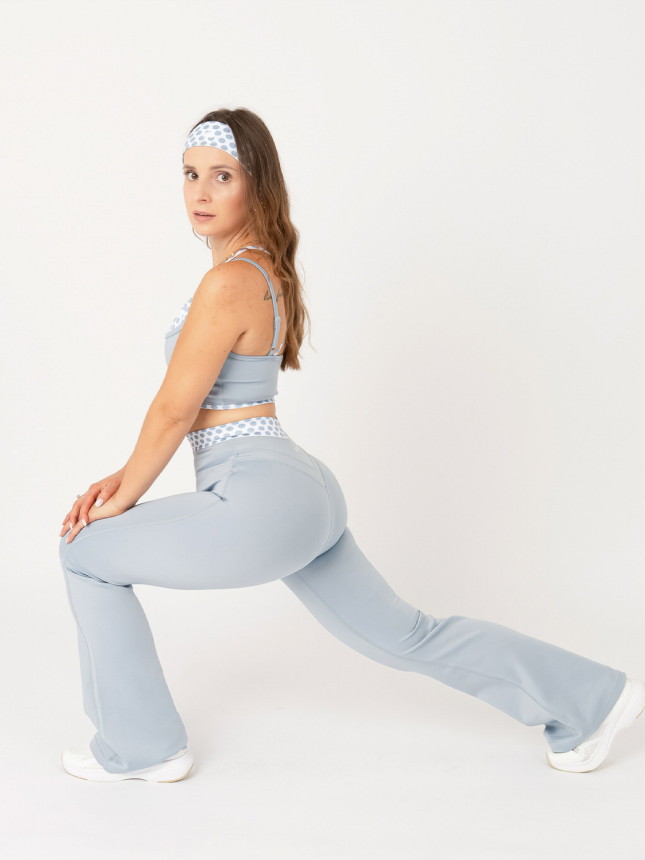 Sports Set Top + Flare Leggins POLKA
