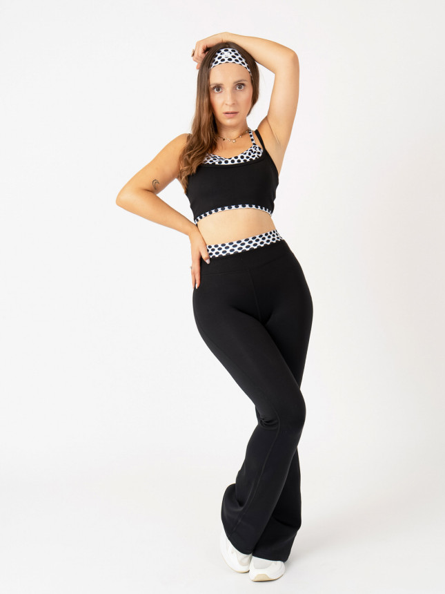 Sports Set Top + Flare Leggins POLKA