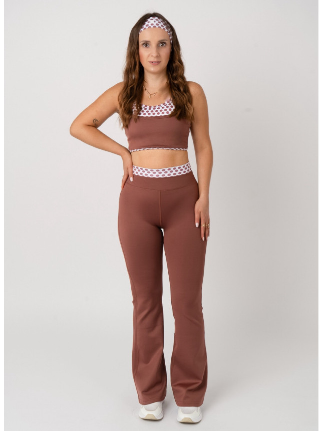 Sports Set Top + Flare Leggins POLKA