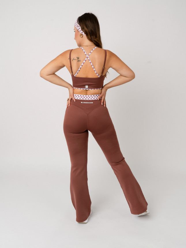 Sports Set Top + Flare Leggins POLKA