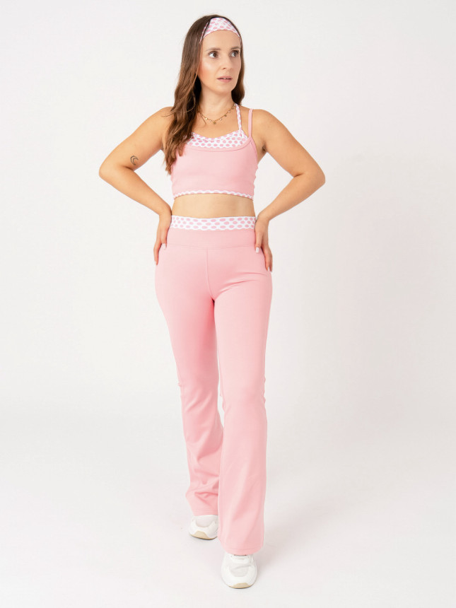 Sports Set Top + Flare Leggins POLKA