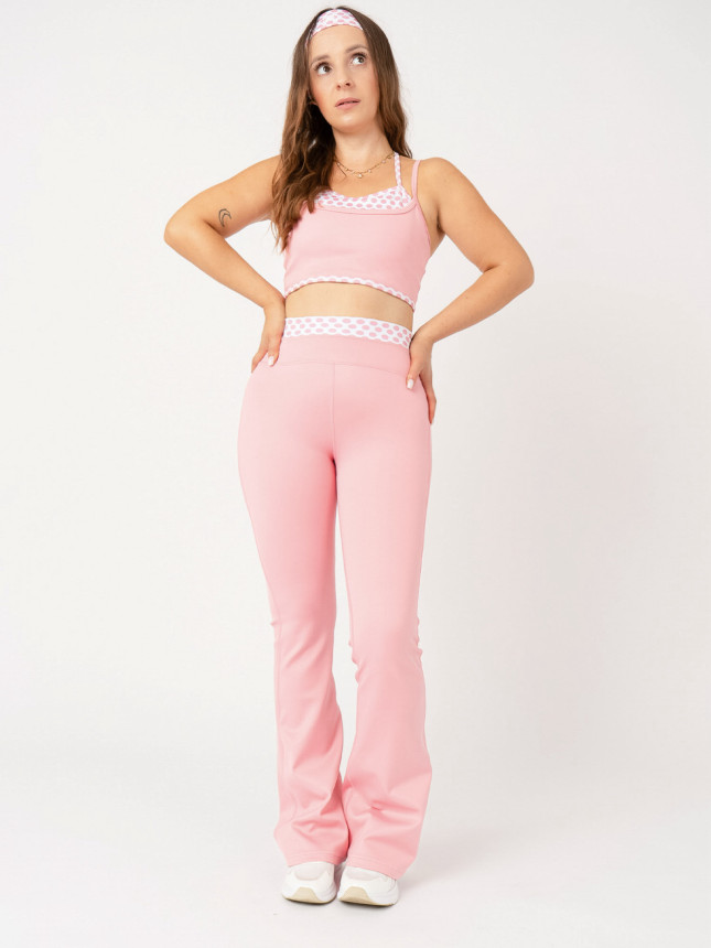Sports Set Top + Flare Leggins POLKA