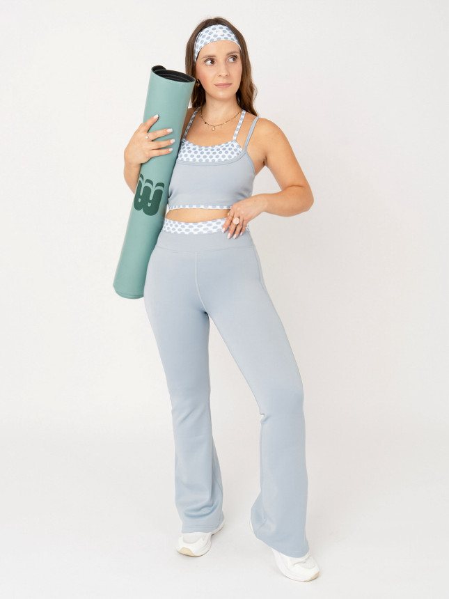 Sports Set Top + Flare Leggins POLKA