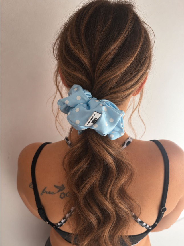 Silk Large Scrunchie POLKA