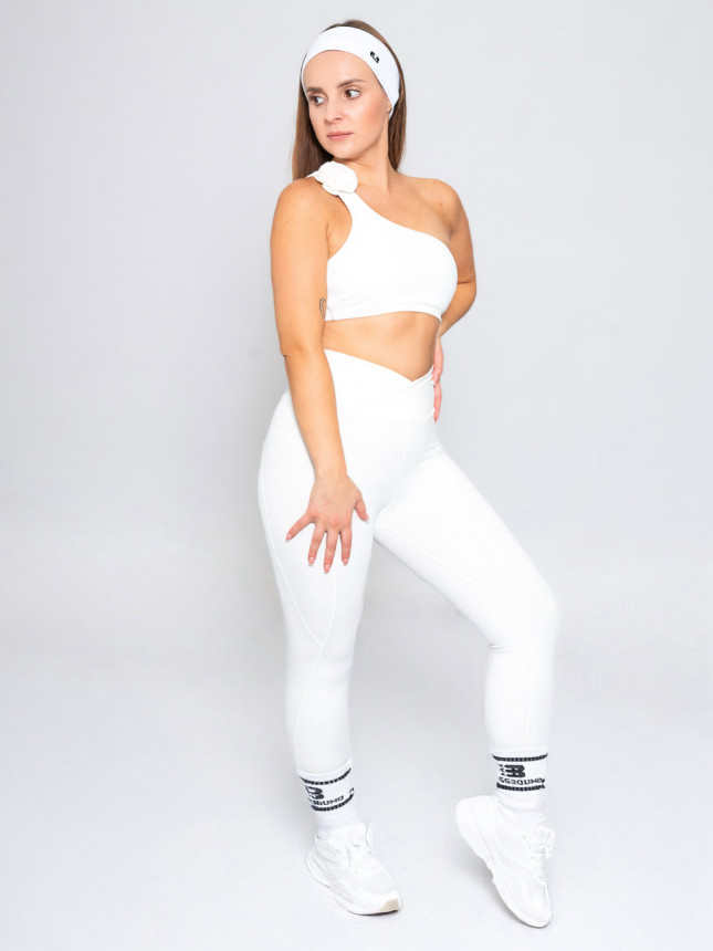 Sports set one-shoulder bra + Leggings ROSE MOTION 