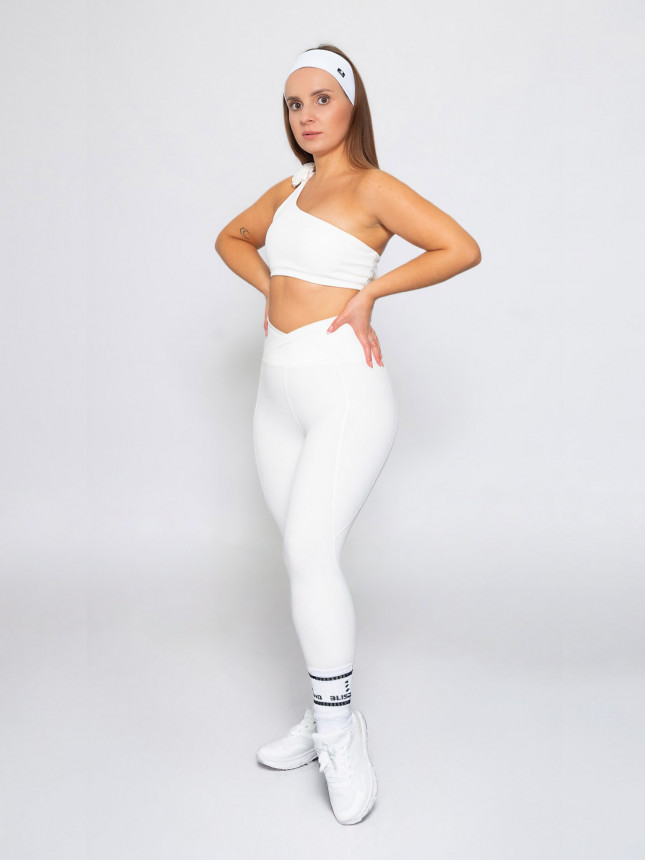 Sports set one-shoulder bra + Leggings ROSE MOTION 