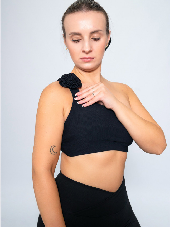One-shoulder sports bra ROSE MOTION 