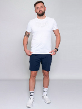 Sports Set T-shirt + Shorts IN MOTION (White & Deep Dark Blue)